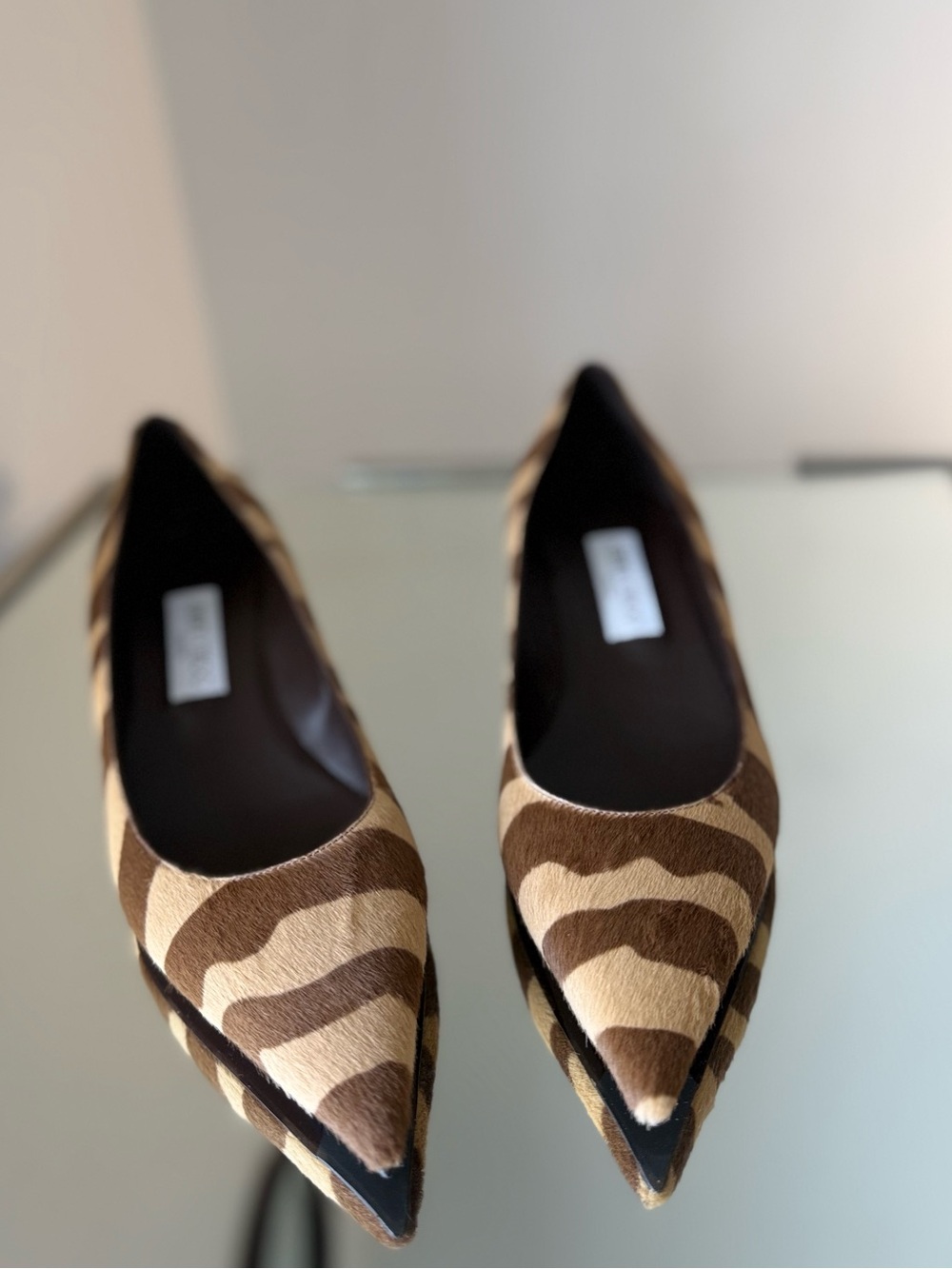 New Jimmy Choo Amelia 35 Chocolate Zebra Printed Pony Pumps $1,095 39.5 - Picture 6 of 14
